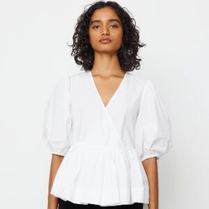 NWT Ganni Cotton Poplin Blouse